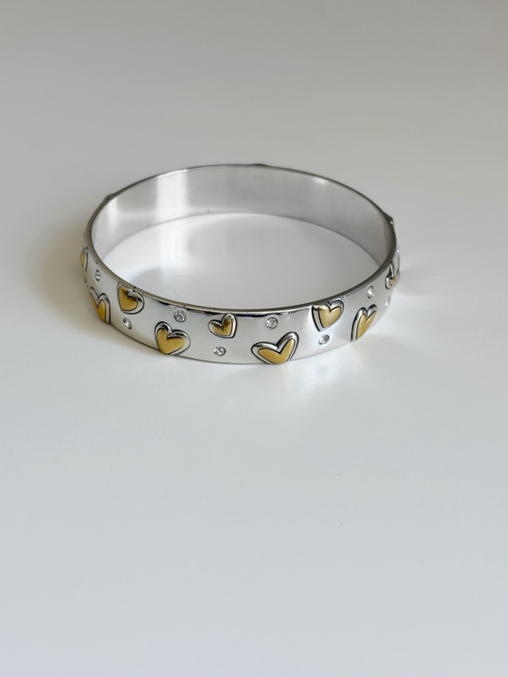 Brighton Two Tone Heart Bangle Bracelet